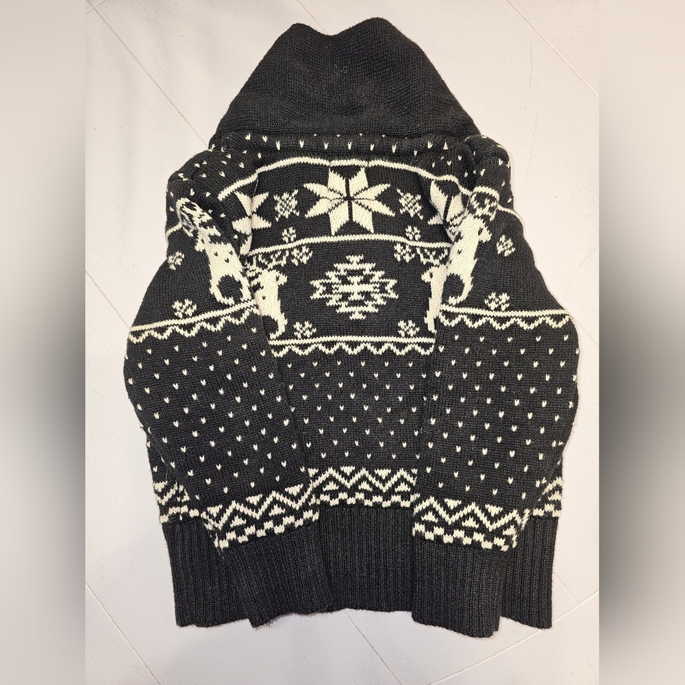 Peek...Little Peanut Sz 12-18 Months Black Sweater Pullover Reindeer - Picture 9 of 10